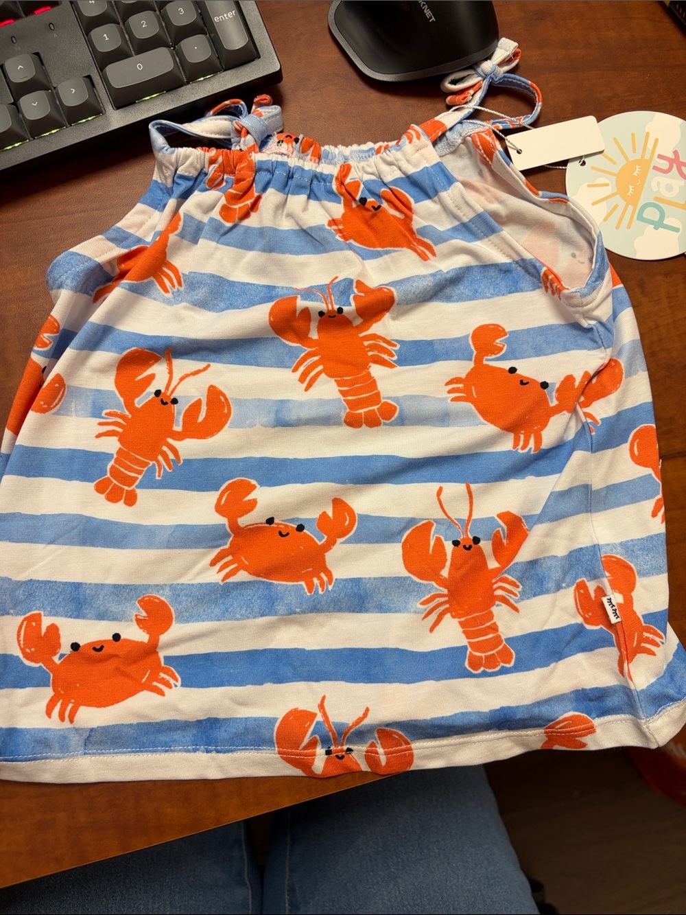 Crustacean Crew Bow Strap Tank - Little Sleepies - 4T